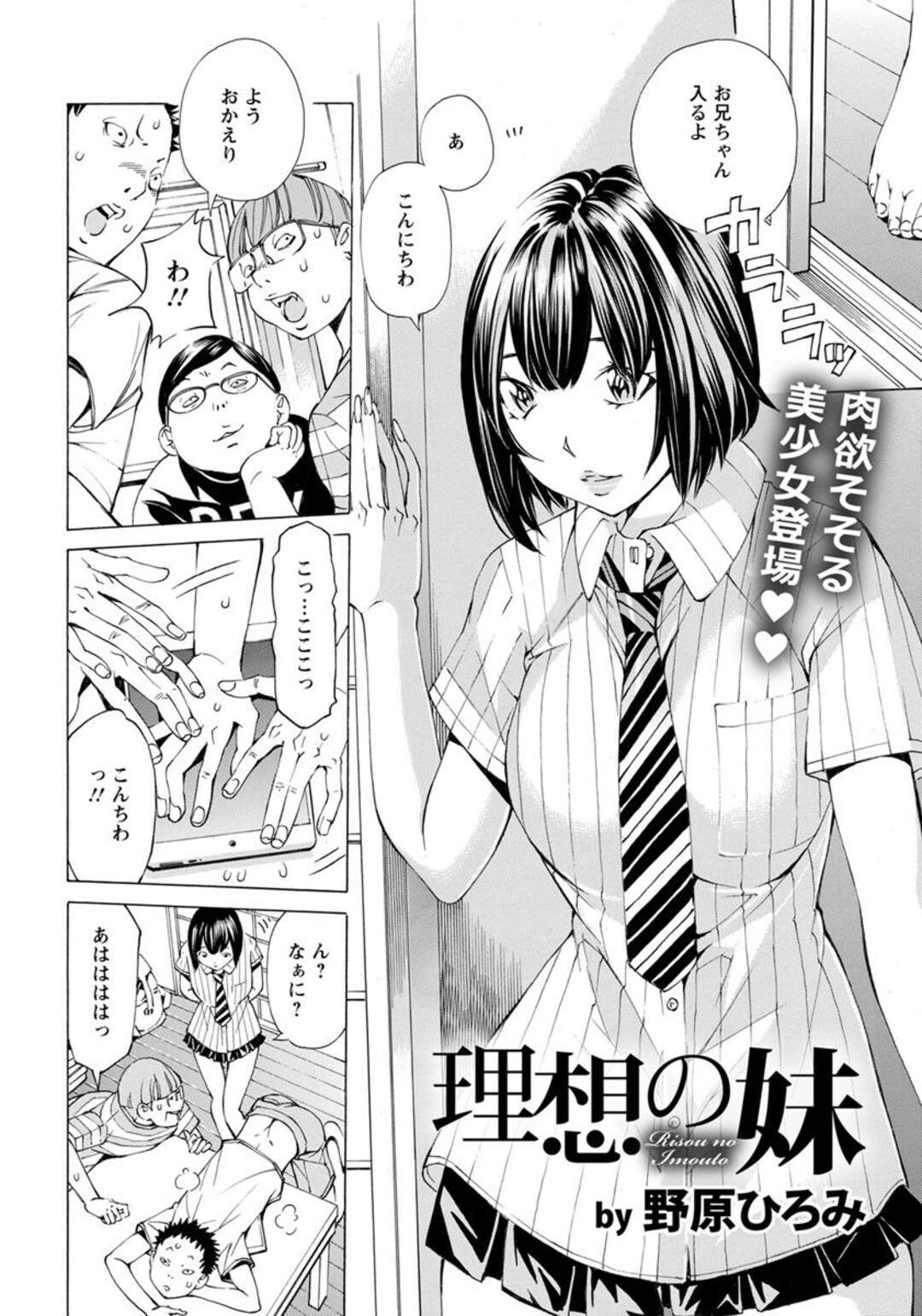 【エロ漫画】黒髪のナイスバディなJKを調教して緊縛プレイで友達に中出しセックスさせてちゃう兄【野原ひろみ：理想の妹】