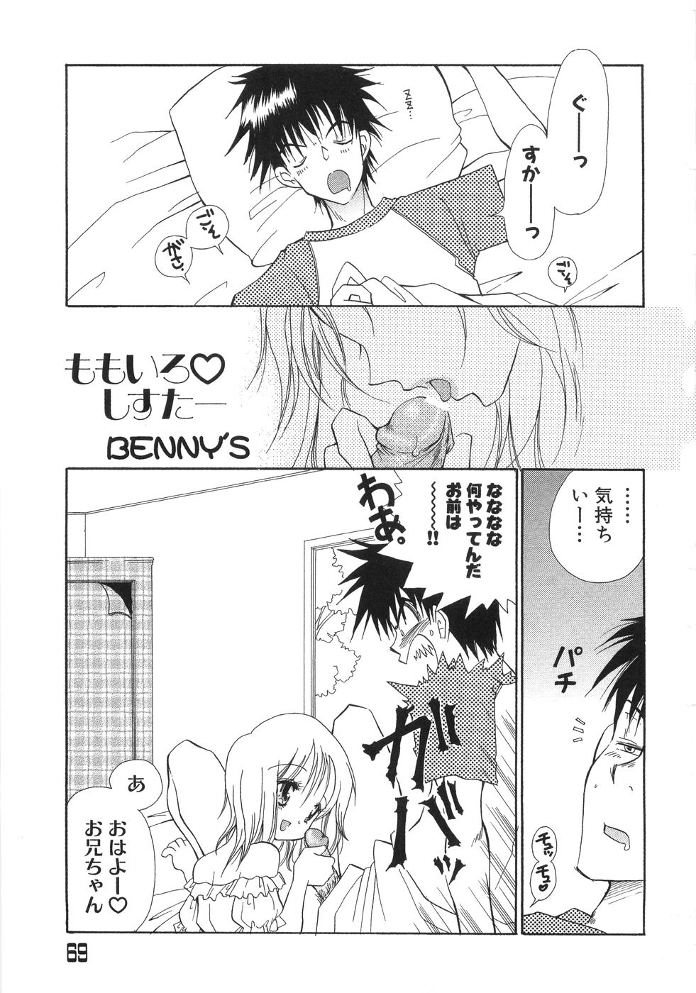 【エロ漫画】彼に嫌われないように兄でエッチの練習をしようとする無垢な妹…フェラやパイズリをして興奮した兄に生ハメ中出し近親相姦セックスしちゃう【BENNY’S：ももいろ♡ しすたー】