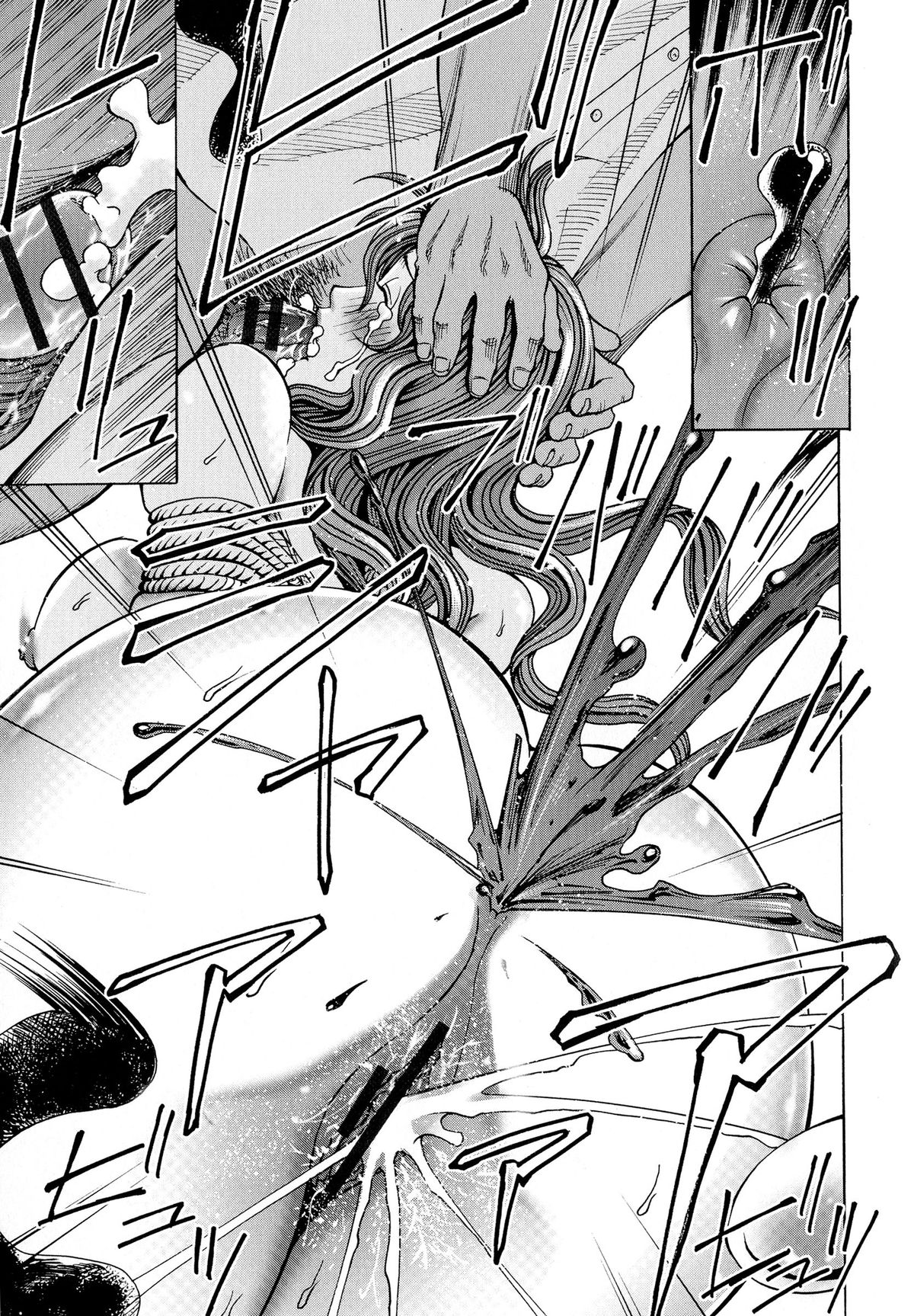 【エロ漫画】男たちから陵辱調教を受けるムチムチ人妻…彼女は縄で全身を拘束された挙げ句、浣腸されたり、イラマされたりして脱糞絶頂してしまう！【綺羅光、ギタ☆レン：蜜色の夢魔】