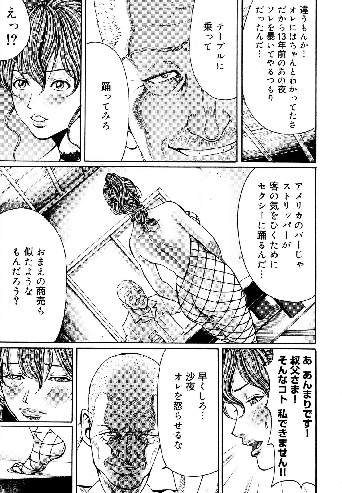 【エロ漫画】叔父から陵辱調教を受け続けるムチムチ人妻…網タイツを着せられた彼女はアナルにチンポを挿入されて不覚にも感じてしまう！【綺羅光、ギタ☆レン：蜜色の夢魔】